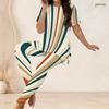 Women Plus Size Two Piece Set Round Neck Short Sleeve Printed Longline Top Fitted Long Pants