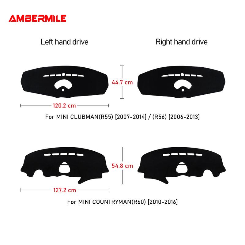 Flannel Car Anti Slip Mat Dashboard Mat Pad Dashmat Carpet Cover for Mini Cooper Countryman R55 R56 R60 Accessories