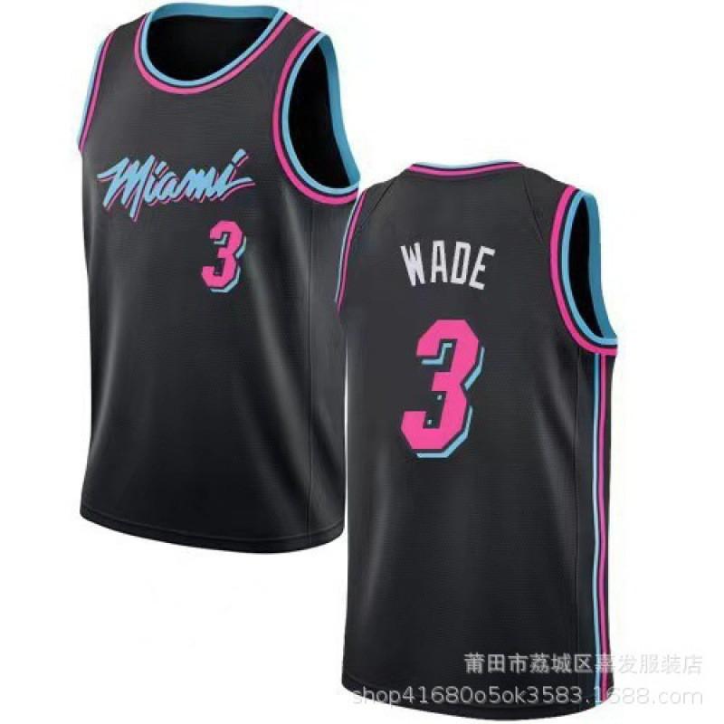 Баскетбольная форма Miami Heat 13 Тайлер Хирро 14 Дуэйн Уэйд City Edition Вышитая Хлопковая Командная Спортивная Одежда
