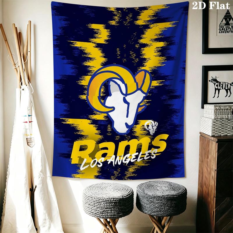 Los Angeles Rams Wall Tapestry Aesthetic Wall Hanging Printed Fabric Blanket Decorative Tapestries for Bedroom Living Room Home Decor