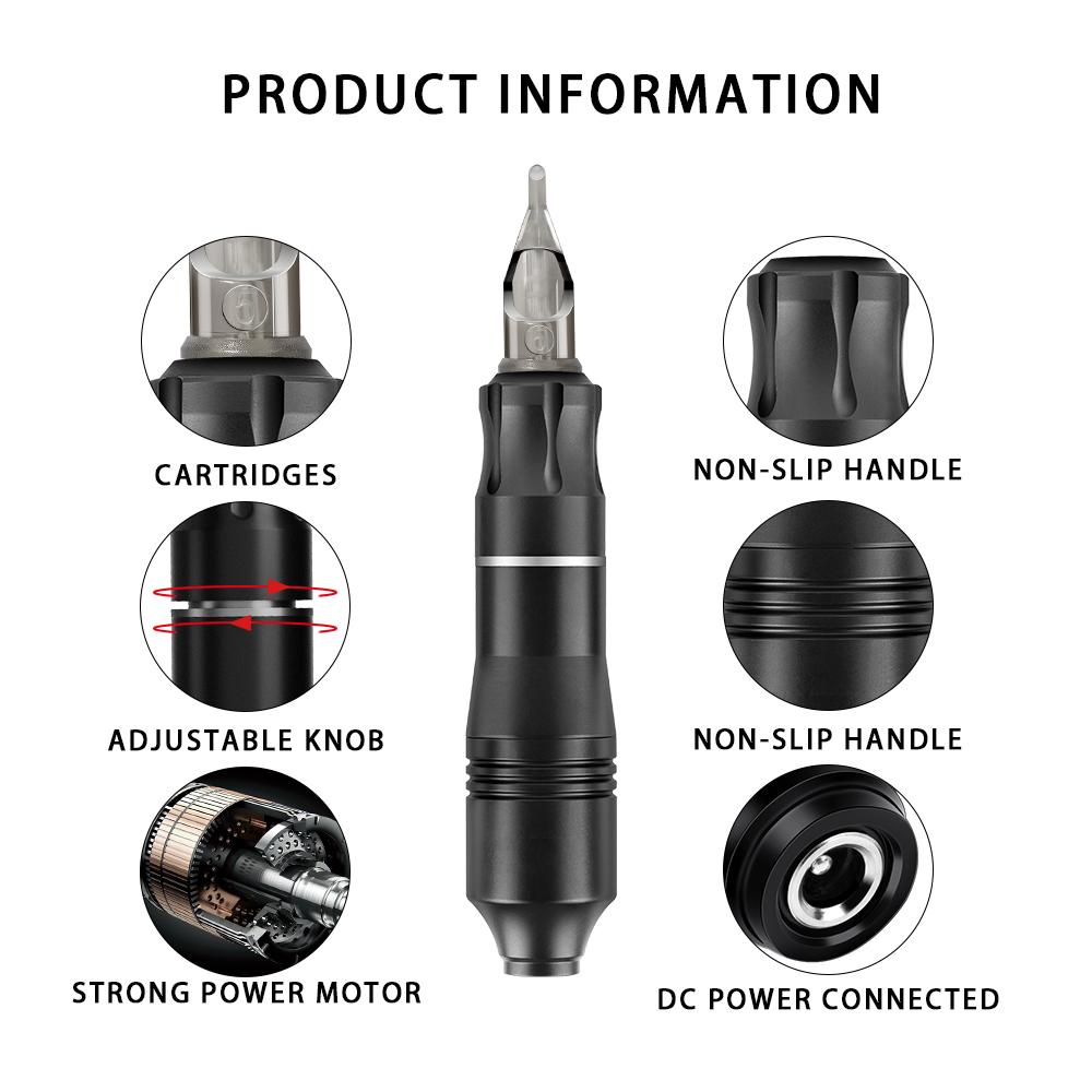 PHOENIXY Профессиональный набор для татуировки, роторная ручка для татуировки с коробкой для татуировки, картридж для перманентного макияжа, тату, боди-арт