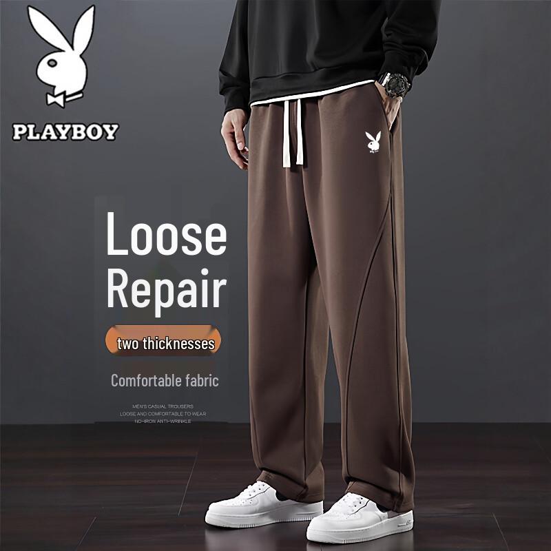 PLAYBOY Men's Casual Straight-Leg Pants