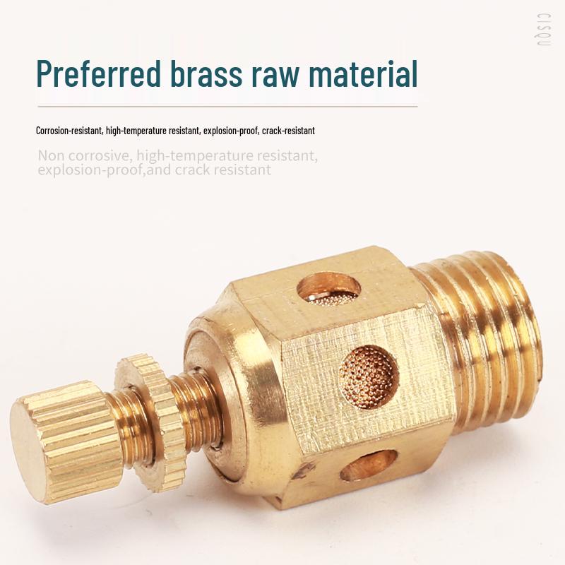 Adjustable Exhaust Speed Control Silencer for Solenoid Valve (1.2, 1.3, 1.4) - Pneumatic Muffler Throttle with Inner and Outer Covers