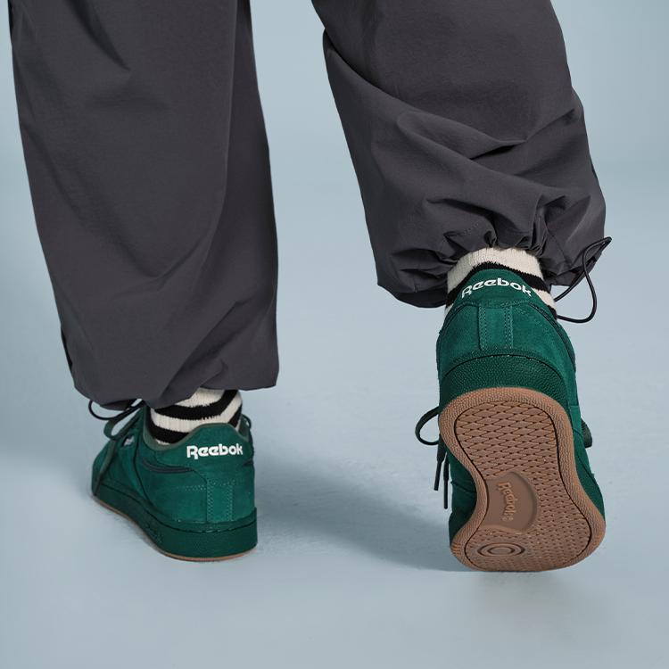 Reebok Club C 85 Dark Green Unisex Sneakers Footwear-White 100074451