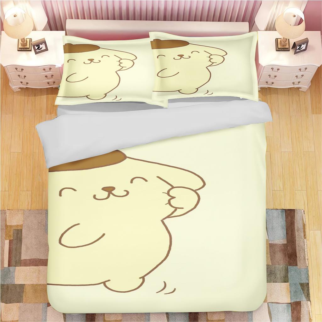 Мультяшное одеяло с помпонами Pompompurin, полиэстер, милый принт, мягкое постельное белье, на заказ, для дома, инопланетянин, детская спальня, одеяло, подарок для детей