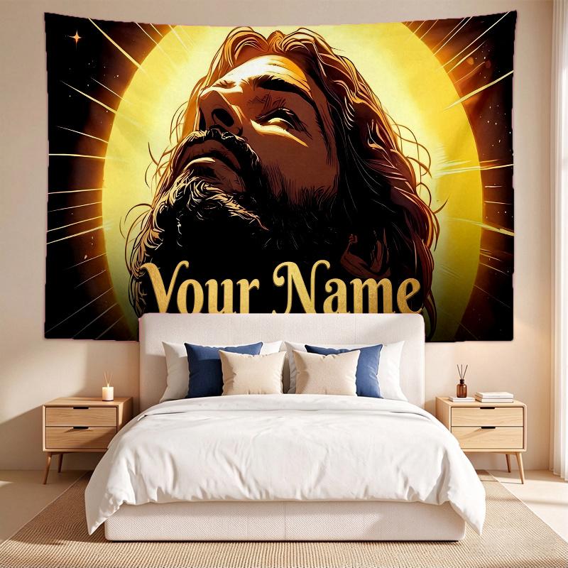 Jesus (1) Custom Name Tapestry Wall Hanging Tapestry Wall Art Decor for Bedroom Living Room