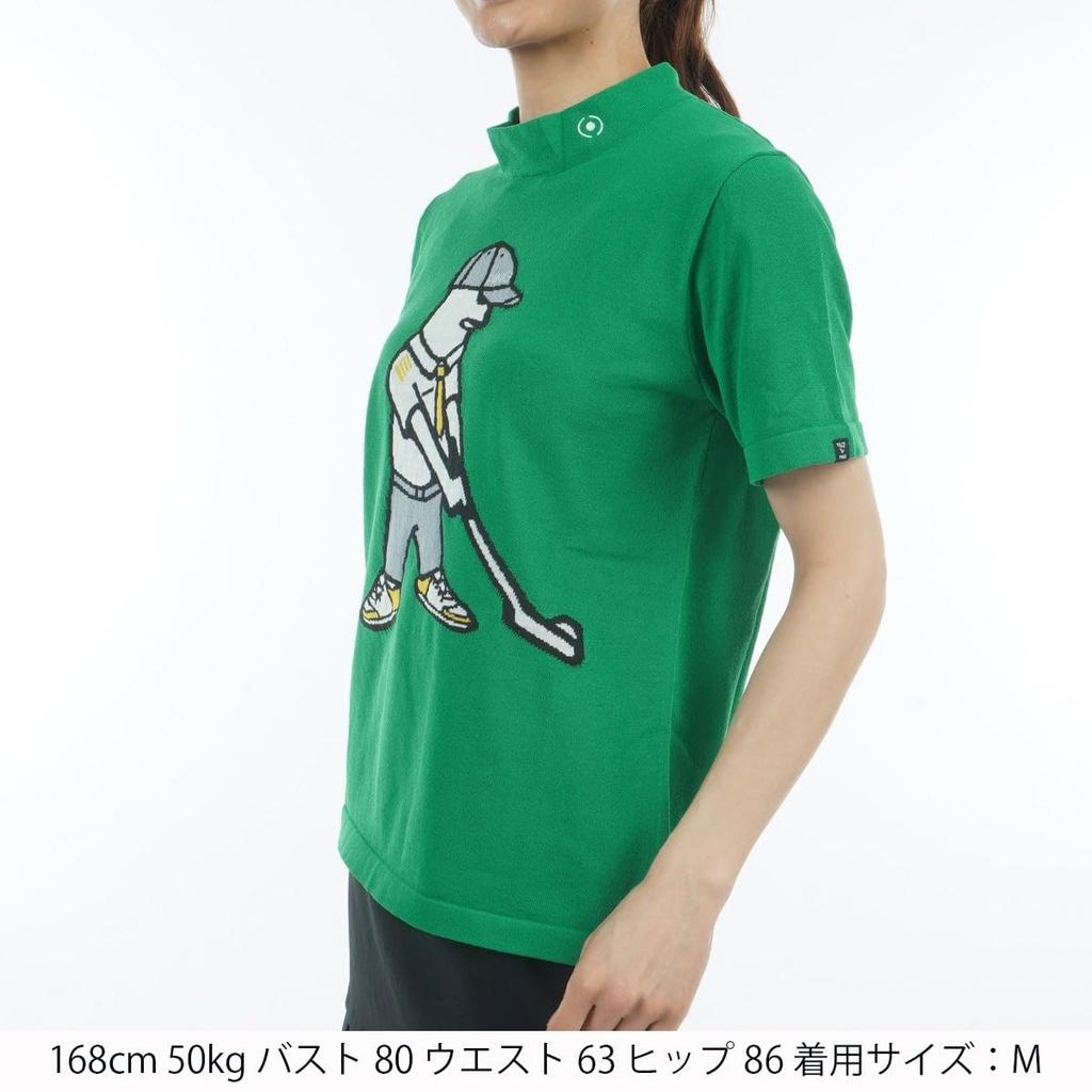 Женская трикотажная футболка с коротким рукавом и высоким воротом от Ping Apparel (Логотип бренда) / Гольф-майка / 622-5175200, Размер 140, Зеленый, Средний