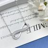 Серебряное ожерелье с символом бесконечности (восьмерка) S925, на удачу, для женщин - Европейская и американская мода