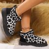 Cow Pattern Snow Boots, Short Thick Soles Anti-cold, Plus Velvet, Thickened Non-slip Women Shoes Comfortable Not Tiring for Feet