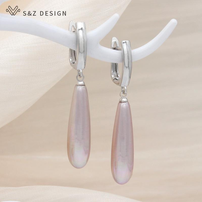 Fashion Elegant Long Water Drop Dangle Earrings For Women Girl Wedding Party Rose Gold Color Jewelry