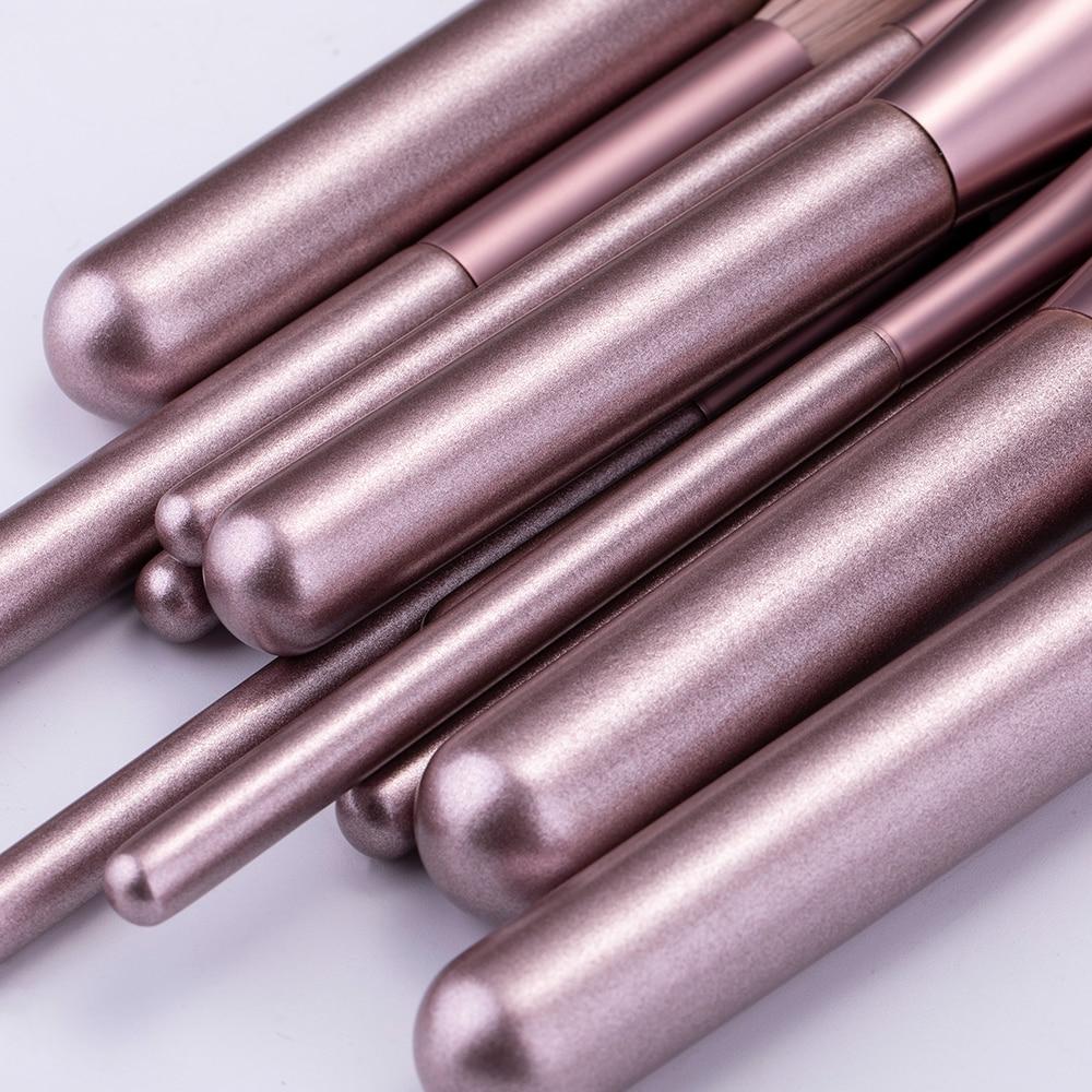 12 шт., набор кистей для макияжа высокого качества, основа для растушевки пудры для лица, румяна, тени для век, кисть для макияжа с кожаной сумкой