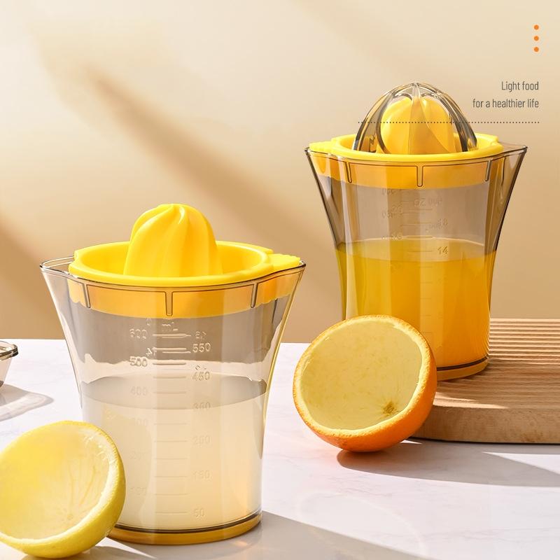 1 шт. соковыжималка для лимона, ручная соковыжималка для цитрусовых с мерным стаканом 600 мл и крышкой, соковыжималка для лимона, соковыжималка для лайма, барные инструменты