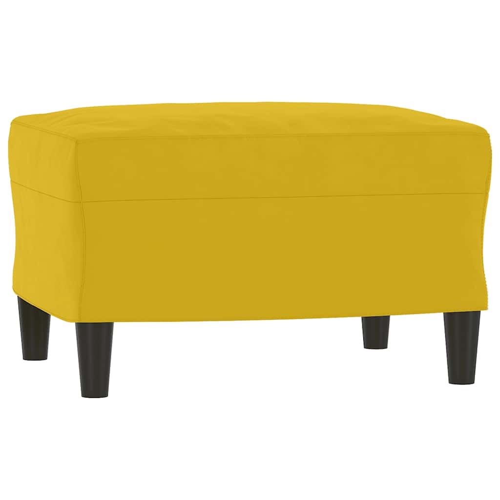 3 Piece Sofa Set with Cushions Yellow Velvet