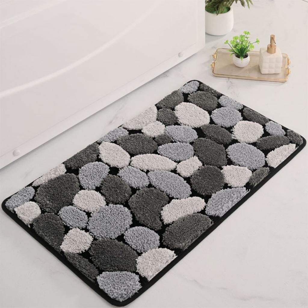 Flocking Stone Bathroom Cashmere Thickening Mat Bath Non-slip Carpets In Wash Basin Bathtub Side Floor Rug Shower Room Doormat Memory Foam 3D Pad