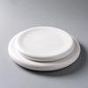 Pure White Ceramic Double-layer Disc Dessert Plate Snack Plate Pizza Plate Barbecue Plates Restaurant Specialty Tableware