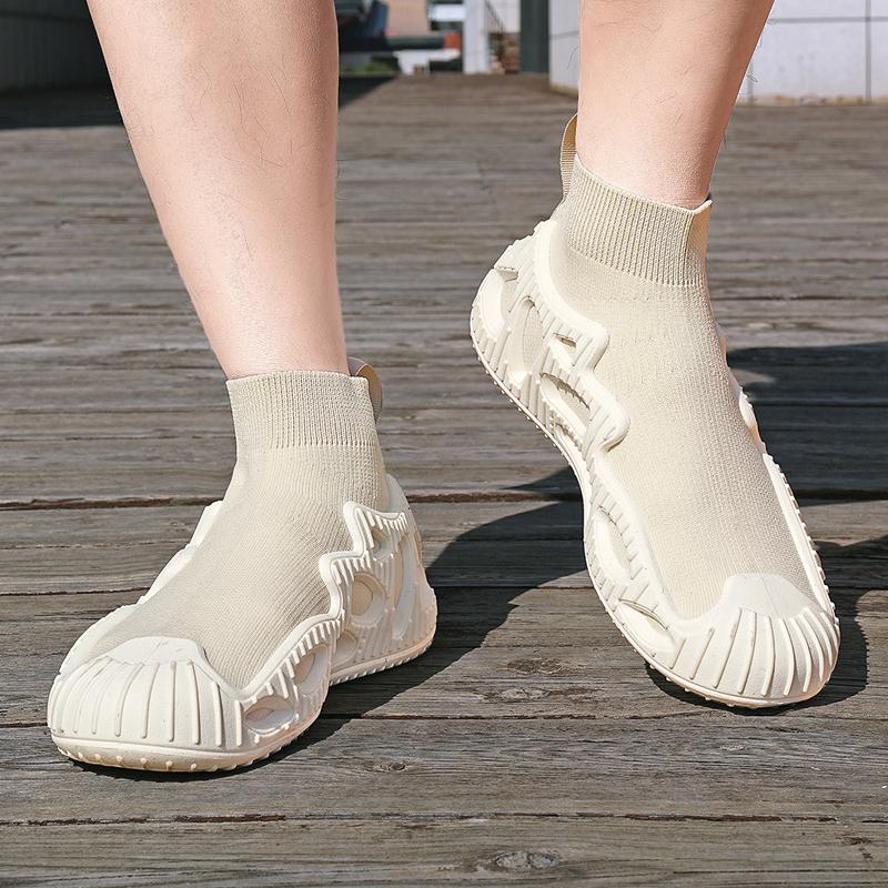 Мужские носки, кроссовки, кроссовки для бега на открытом воздухе, спортивные дышащие эластичные сетчатые летние легкие кроссовки для отдыха, большие размеры