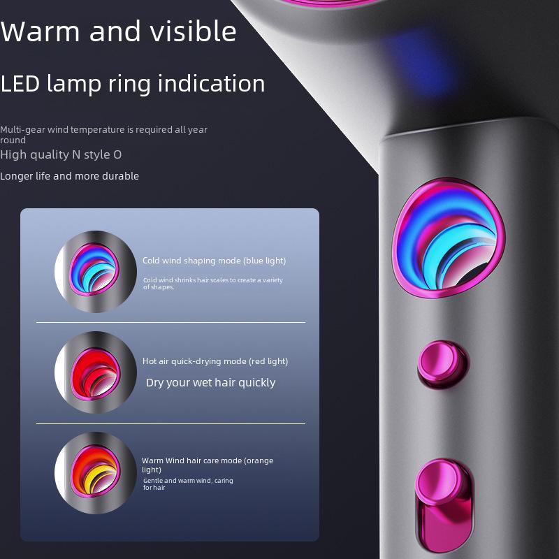 High-Power Hair Dryer with Digital Temperature Control, Hot & Cold Settings, 6-Speed, and Negative Ion Technology.