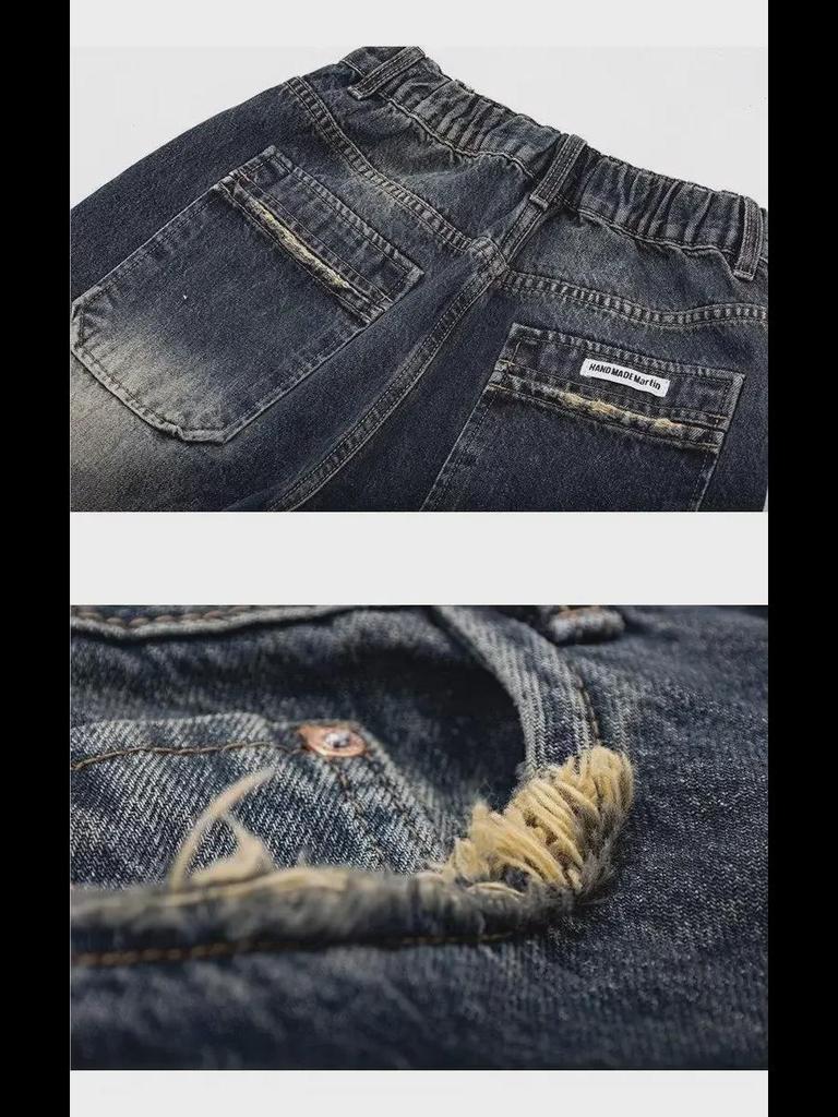 Женские узкие прямые джинсы с высокой талией и широкими штанинами в стиле ретро - Коллекция Весна/Лето