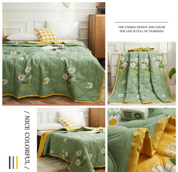 Летнее дышащее прохладное одеяло с принтом ромашки, кондиционер, одеяла, мягкое, удобное, тонкое, летнее одеяло