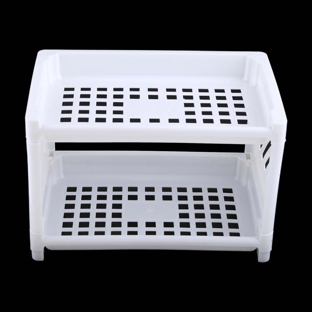 Double Layer Hollow Shelf Plastic Cosmetics Desktop Finishing Bathroom Accessories Organizer Storage Rack 2 Tier Shelf