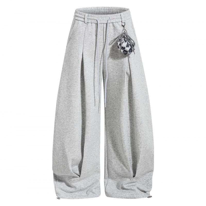 OREETA American Simple Cut Sweatpants Unisex Loose Wide Leg Casual Sports Pants