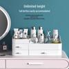 Desktop Makeup and Skincare Organizer with Lipstick and Drawer Compartments