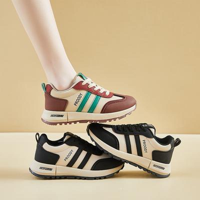 Женские повседневные туфли на толстой платформе Dad Shoes со шнуровкой, нескользящие, для ходьбы, удобные кроссовки из искусственной кожи для бега и тенниса для женщин, дышащие кроссовки