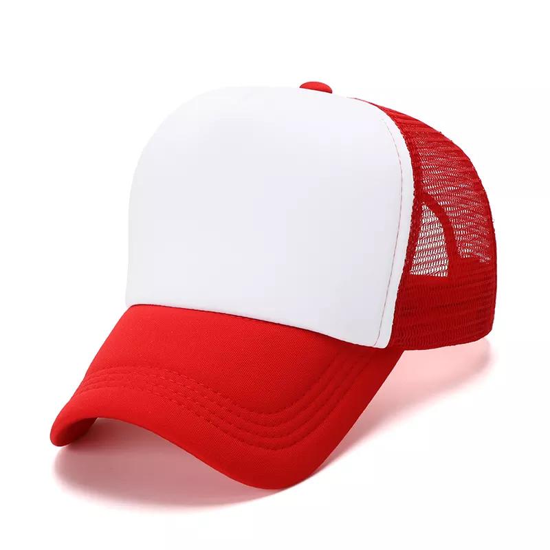 OEM 5 Panel Sport Cap Gorras Foam Mesh Trucker Hat Custom Logo Design Pattern 3D Embroidery Sublimation Print Promotional Hat
