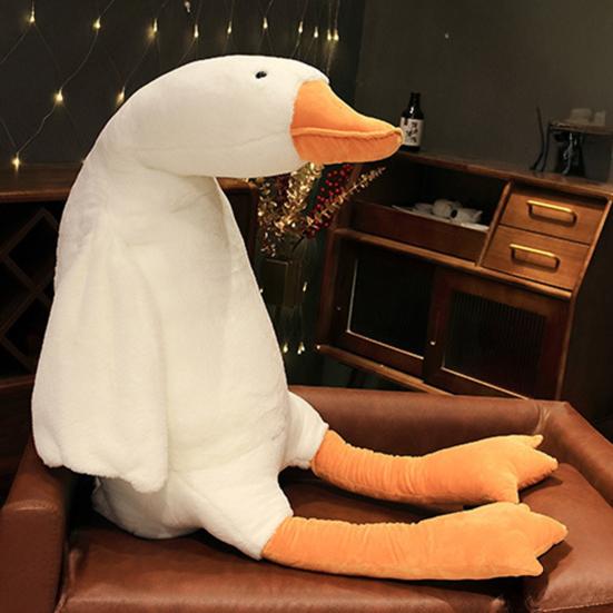 Large White Goose Plush Pillow Huggable Stuffed Animal Soft Duck Sofa