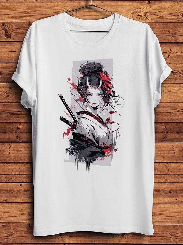 Japanese Samurai Ninja Geisha Onna Bugeisha Funny T Shirt Unisex Casual Short Sleeve TShirt Unisex Streetwear Tee Breathable Print
