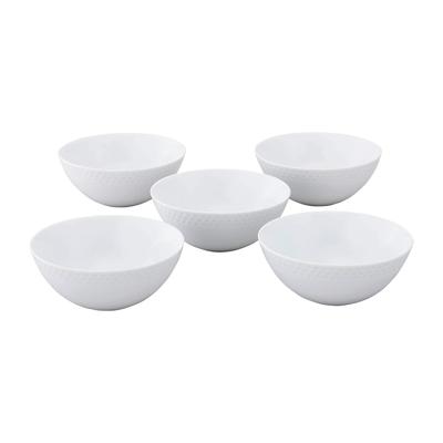 Набор мисок Noritake 14 см 490 куб. см Rizmo белого цвета, подходит для использования в микроволновой печи, можно мыть в посудомоечной машине, 5 предметов, тонкий фарфор F5306L/1610