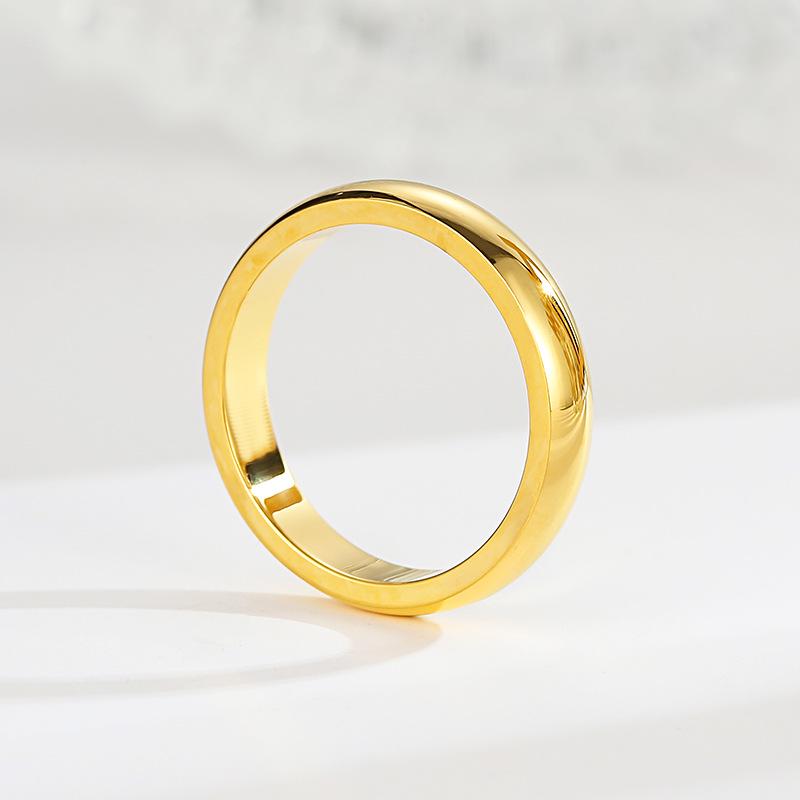 Кольцо с покрытием из 18-каратного золота, муассанит, обручальное, свадебное, из нержавеющей стали, устойчивое к выцветанию, модное ювелирное изделие