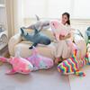 45/60/80/100cm Cute Colour Shark Plush Toy Soft Stuffed Speelgoed Animal Reading Pillow for Birthday Gifts Cushion Doll Gift