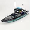 89 шт. Городская Полиция Moc SWAT Черный Камуфляж Морской Скоростной Катер Штурмовой Катер Модель Маленький Пазл Строительный Блок Игрушка Аксессуары