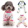 Pet 4 Legged Pajamas Cartoon Homewear Puppy Apparel Jumpsuit All Seasons Cotton Romper