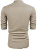 Men's Casual Cotton Linen Stand Collar Shirt - European & American Style for Summer Beach Vacation 2026