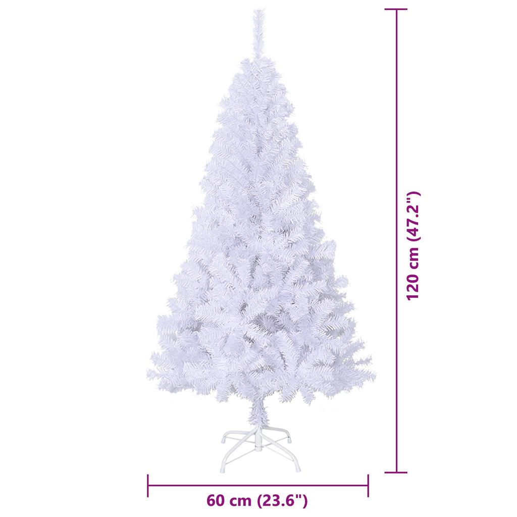 Artificial Christmas Tree White 120 cm PVC and Steel