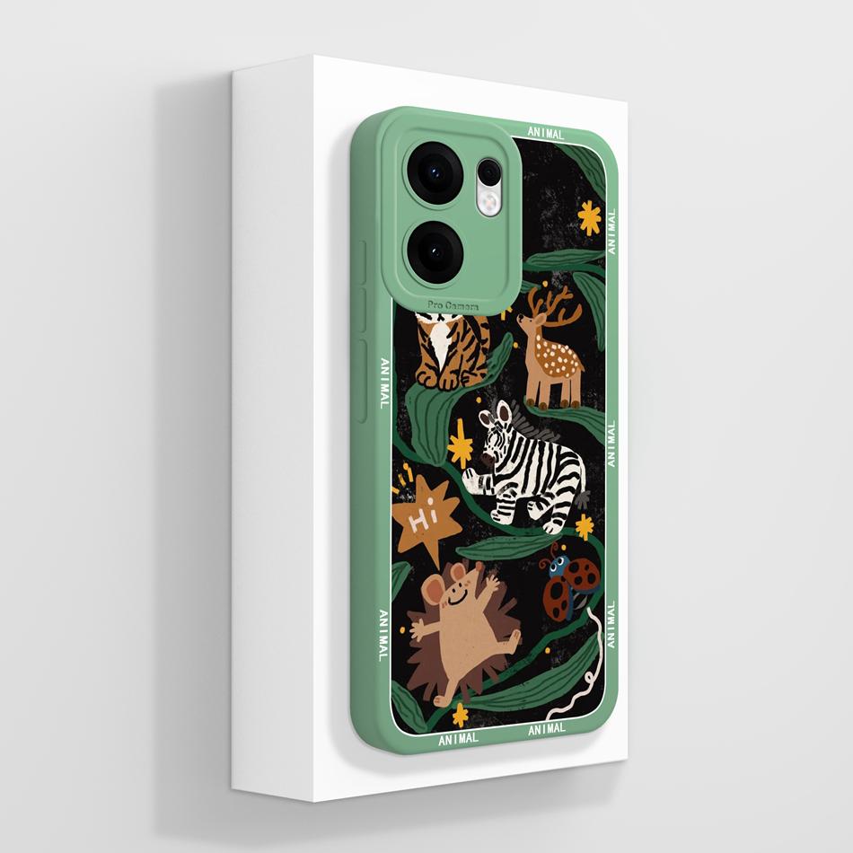 Case For Oppo Reno 13F 4G 5G Luxury Floral Print Soft Liquid Silicone High Quality Phone Shell For Reno13F Full Coverage Bumper