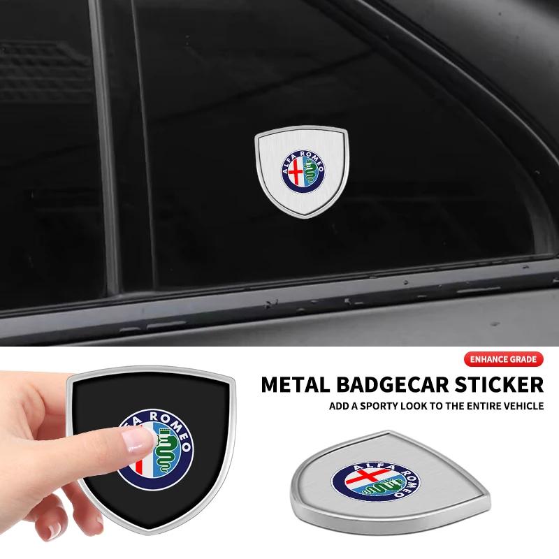 3D Metal Car Body Fender Emblem Shield Stickers Decor Auto Accessories For Alfa Romeo Sportiva Giulia Giulietta 159 156 Stelvio khg156