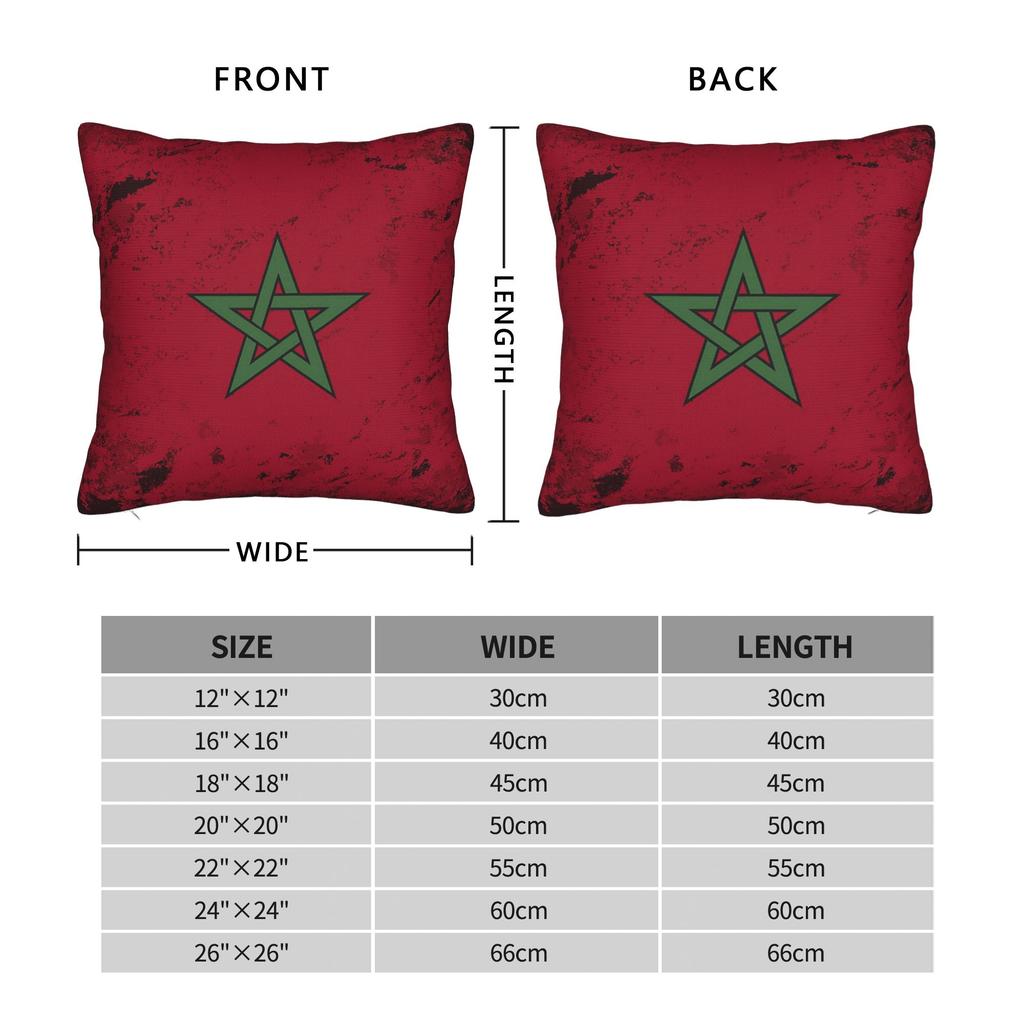 Moroccan Flag Square Pillow Case Polyester Cushions for Sofa Morocco 4545cm Pillowcase