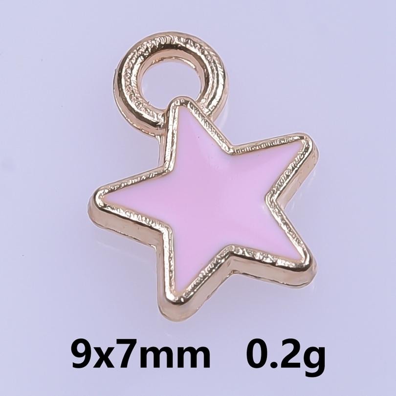 Pink Love Girl Accessories Enamel Bulk Charms For Jewelry Making Supplies Moon/Flower/Butterfly Pendants Charm DIY Earring Craft