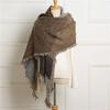 European And American Winter New Simple Geometric Imitation Cashmere Scarf Women'S Cape Shawl Foreign Trade Beggar Scarf Neck Warmth