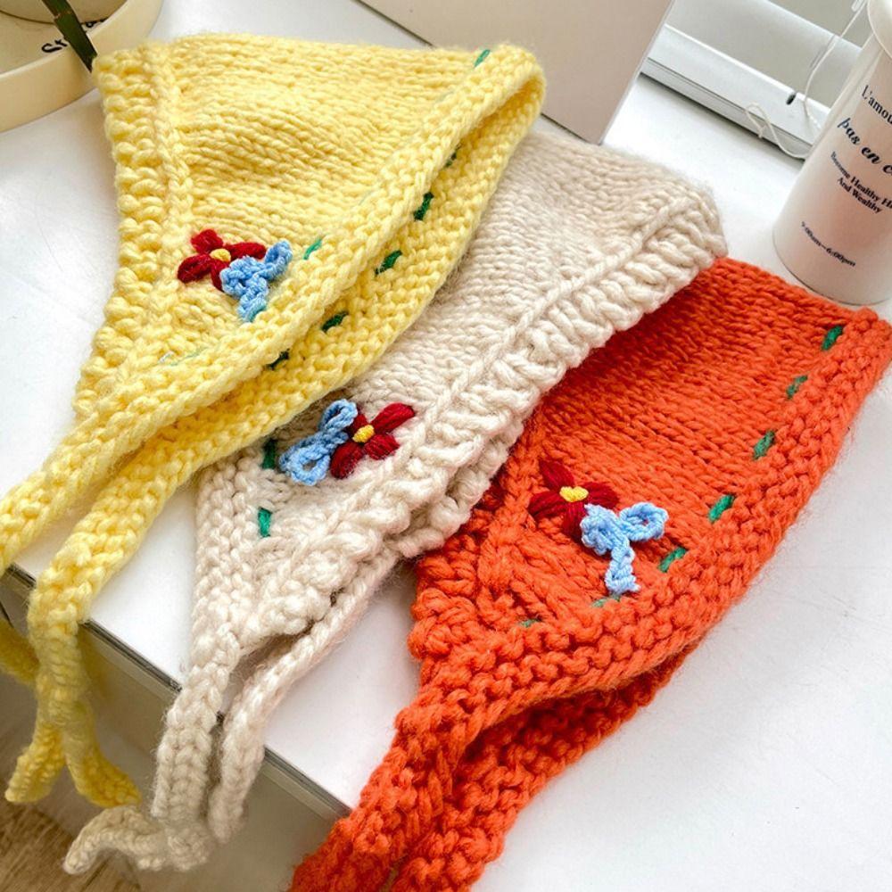 Y2K Wool Headscarf Bohemian Bandana Retro Earmuffs Outdoor