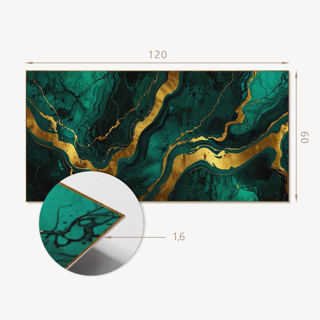 Decorative Panel With Graphics, 120x60 cm, Abstract Waves Structure, Glued