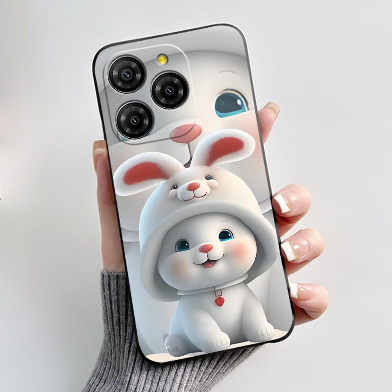 For Blackview Shark 9 5G Case Cute Funny Love Heart Rabbit Soft Silicone Protective Back Cover For Black View Shark 9 Phone Case
