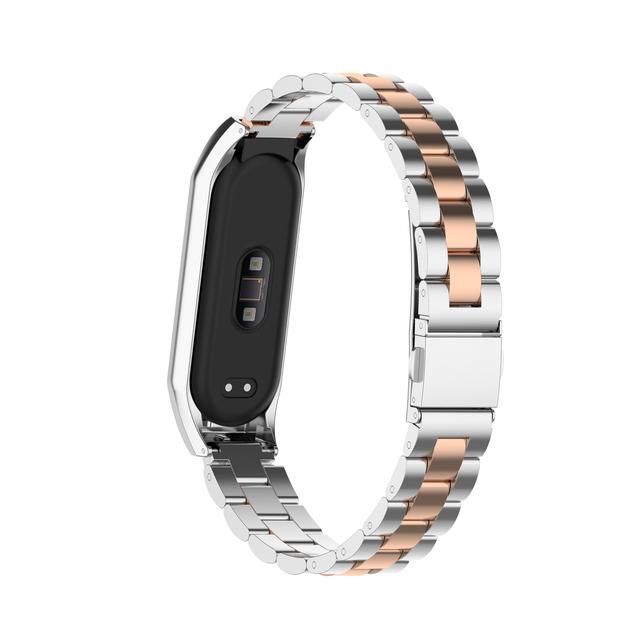 Металлический ремешок из нержавеющей стали для Mi Band 6 Xiaomi Mi Band 7 6 5, совместимый браслет, браслет Mi Band 5 4 3, аксессуары