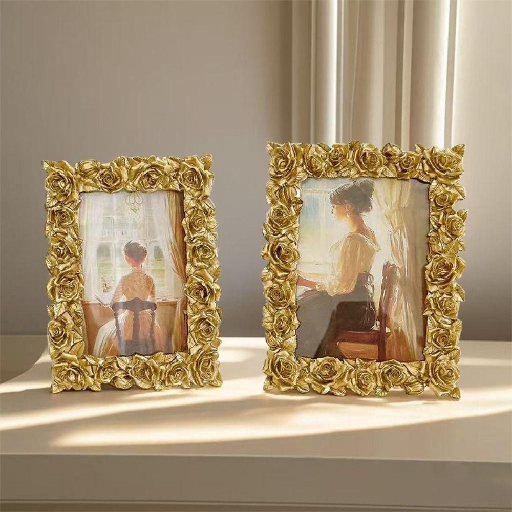 Рамка для фотографий в стиле ретро с розовым краем, европейский стиль, фоторамка, украшения, свадебная фоторамка