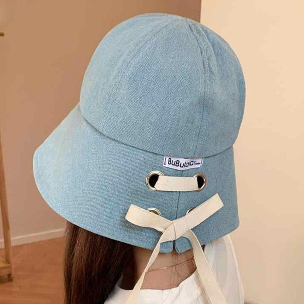 Letter Embroidery Distressed Cowboy Bucket Hat Fisherman Hat Outdoor Mountaineering