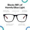 Intellilens | Компьютерные очки Zero Power Blue Cut | Антибликовое покрытие, легкий вес | Защита от ультрафиолета | Унисекс | Синий | Квадратный | Средний