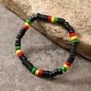 Хип-хоп эластичный браслет ожерелье ручная веревка ретро деревянные бусины комплект ювелирных изделий студент